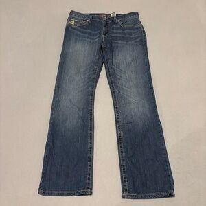 Cinch Ian Jeans Mens 34x32 Blue Denim Straight Grunge Faded Cowboy Whisker